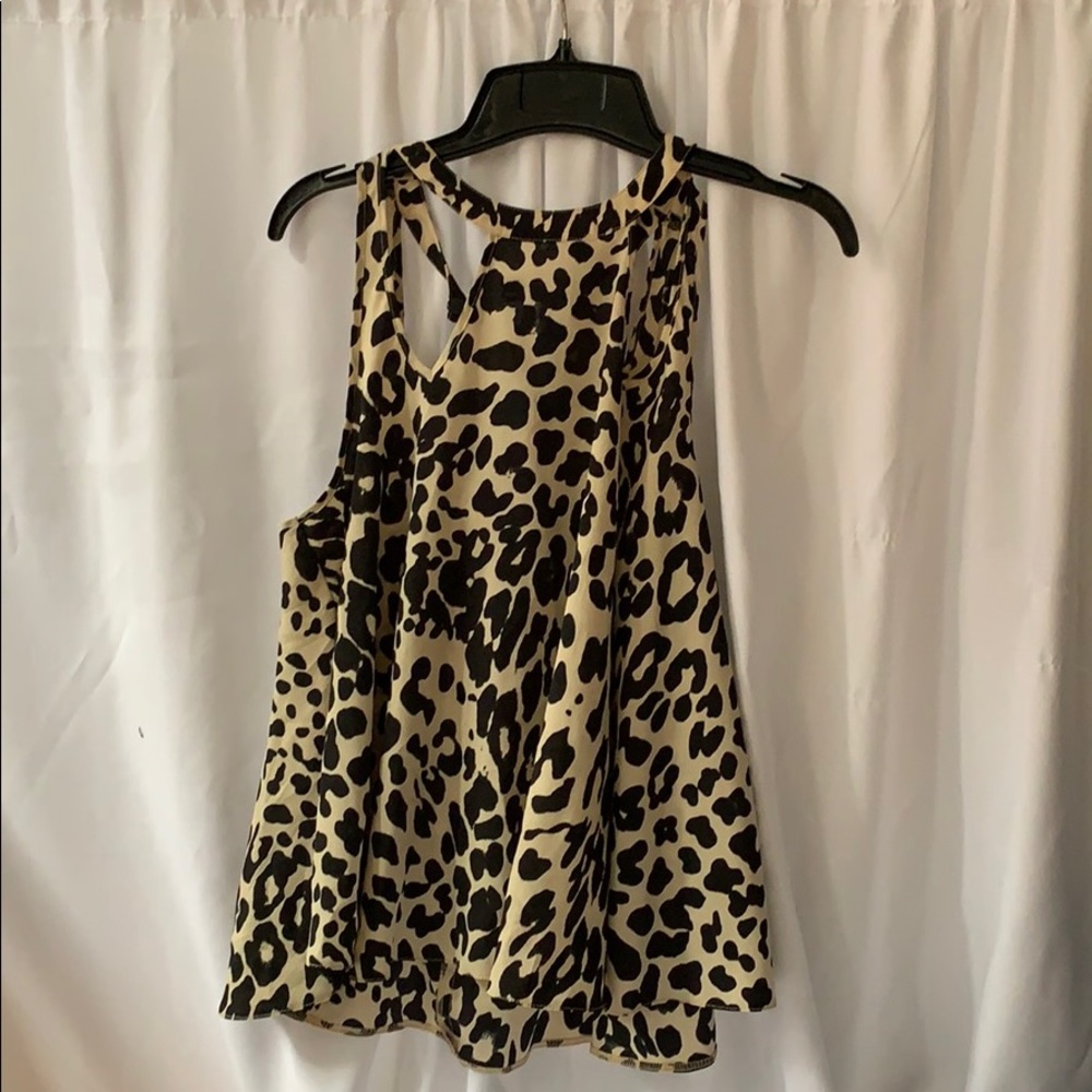 ASOS cheetah keyhole flowy top